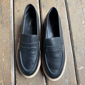 EUC BODEN Black Leather Penny Loafers in Women's 11 / EU 42